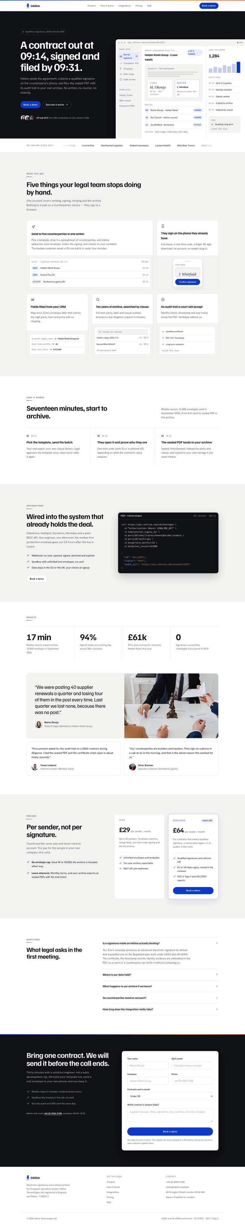 SaaS Conversion template, the whole page on desktop