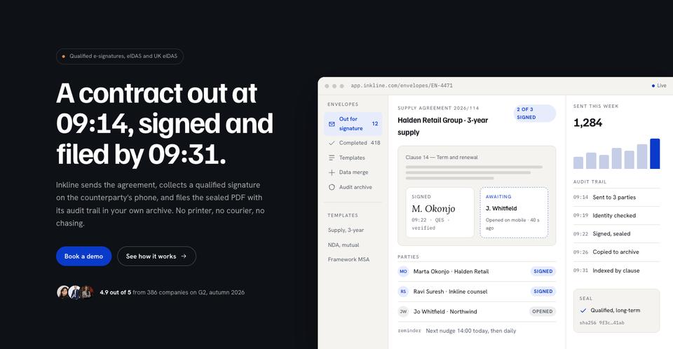SaaS Conversion template — Hero section