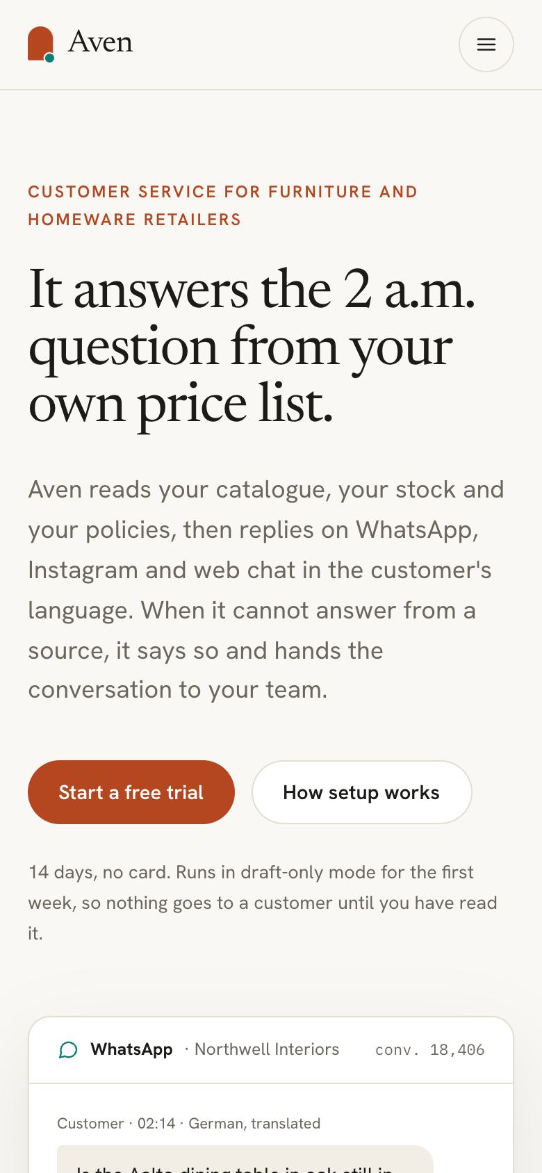 AI Product landing page template on a phone