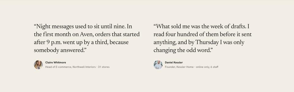 AI Product template — Customer quote section