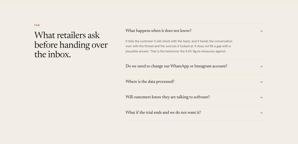 AI Product template — Questions section