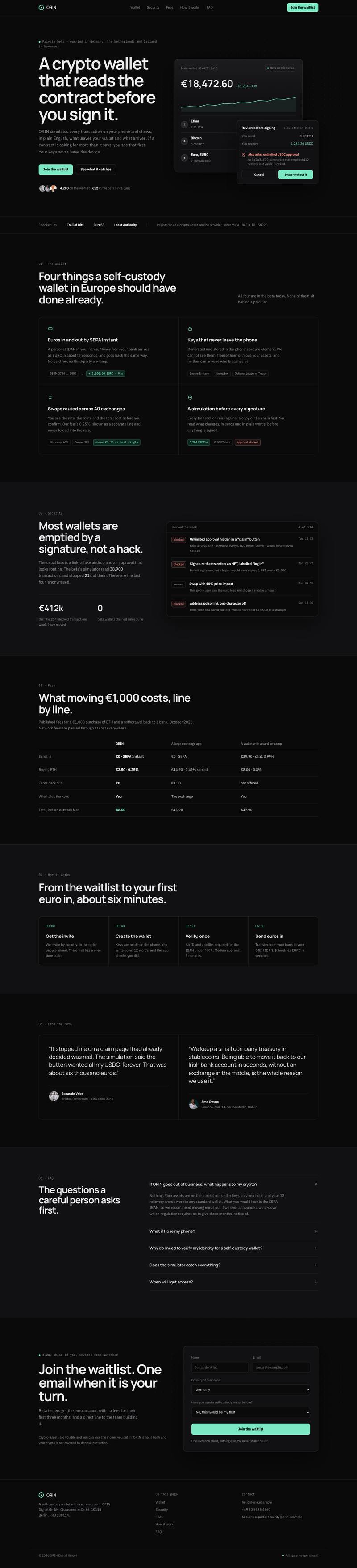 Web3 template, the whole page on desktop