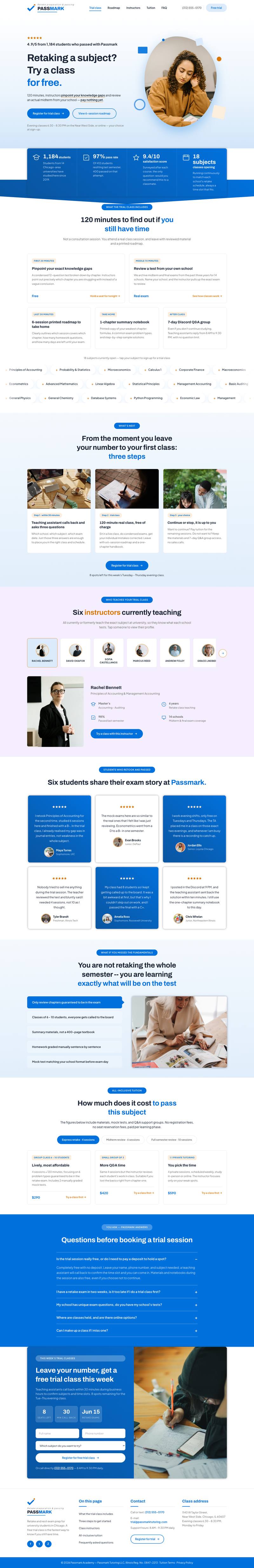 Course Enrolment template, the whole page on desktop