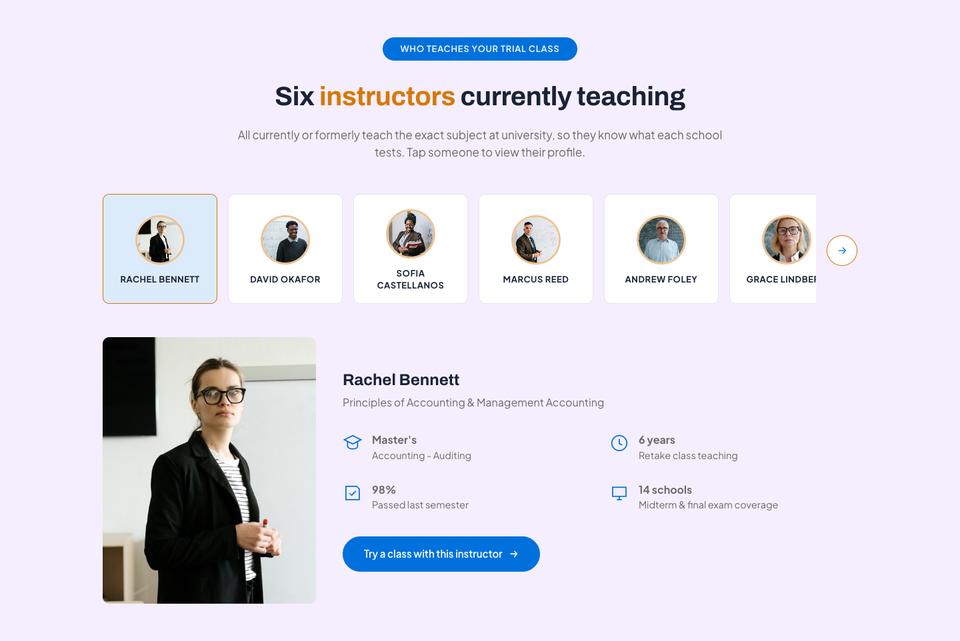 Course Enrolment template — Instructors section