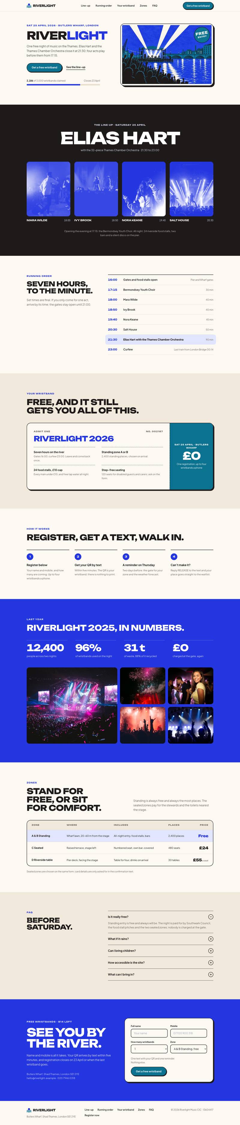 Event template, the whole page on desktop
