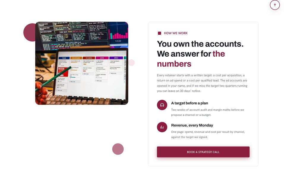 Bold Agency template — How we work section