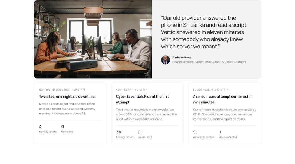 IT Solutions template — Client quote section