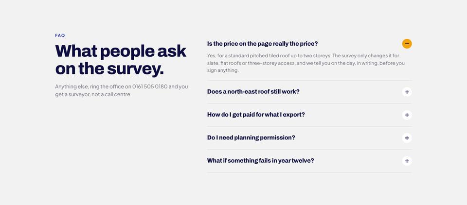 Solar template — Questions section