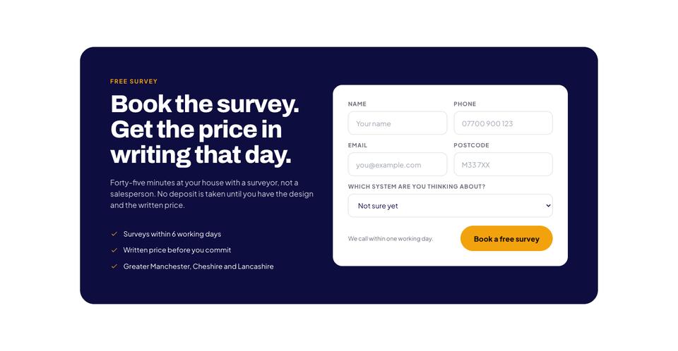 Solar template — Free survey section