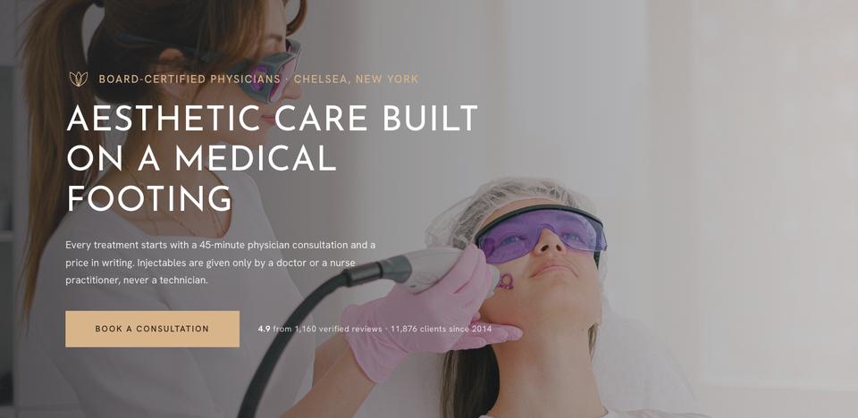 Aesthetic Clinic template — Hero section