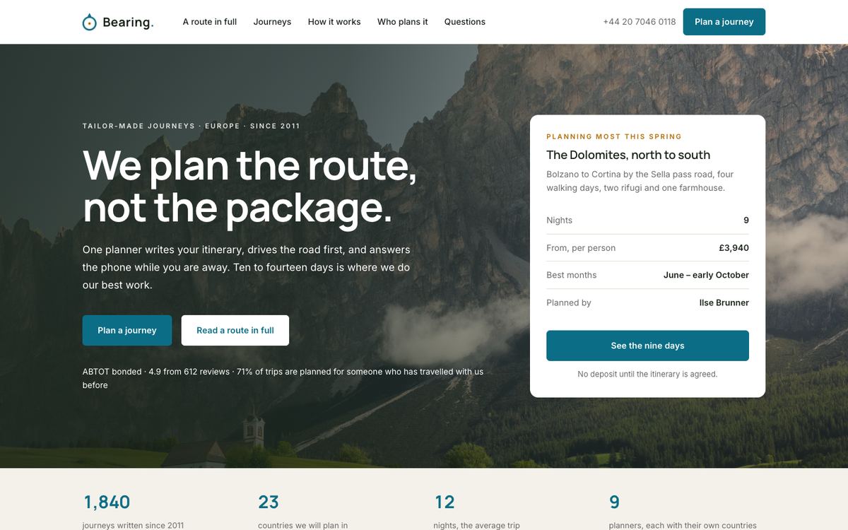 Tailor-made Travel template