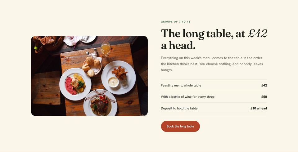 Seasonal Kitchen template — Groups section
