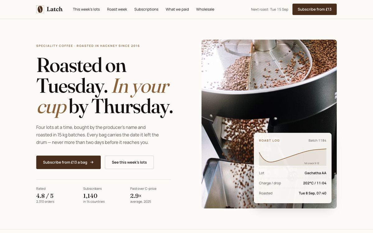 Coffee Roastery template