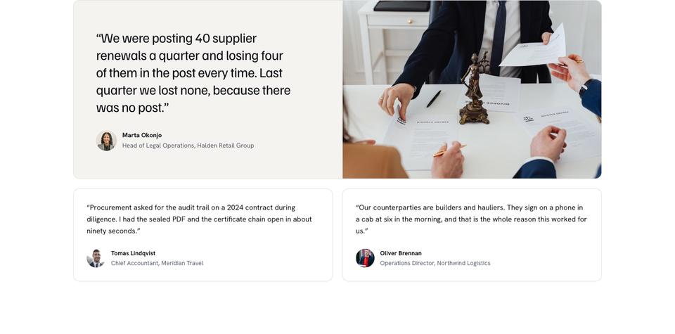 SaaS Conversion template — Customer quote section