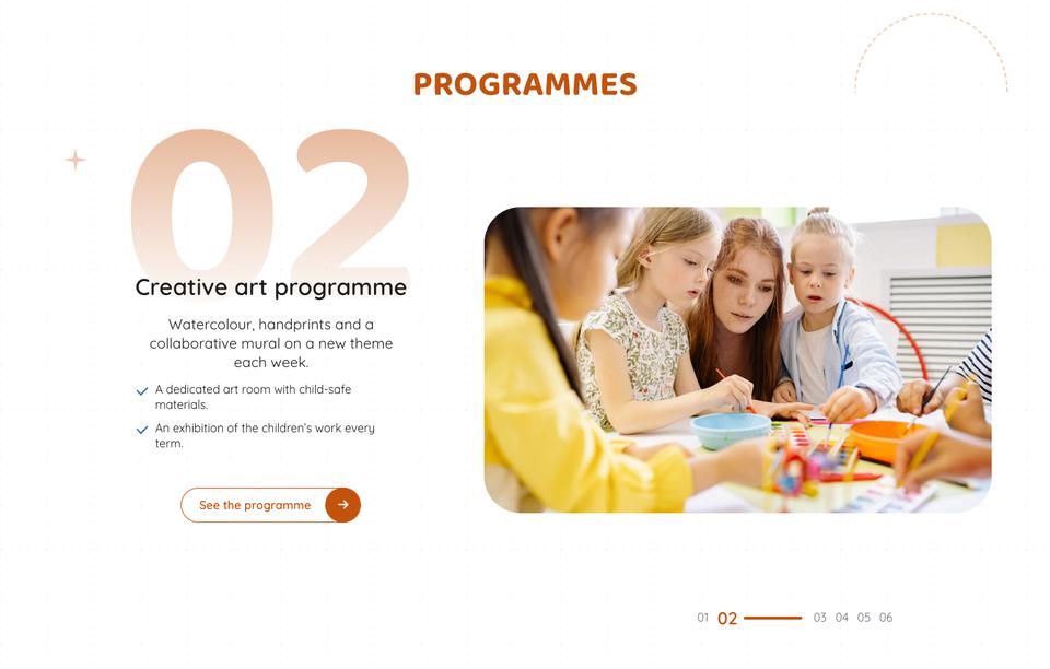 Preschool template — Programmes section