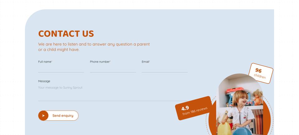 Preschool template — Contact us section