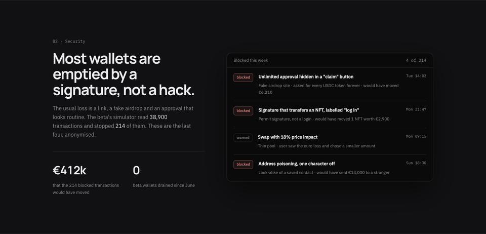 Web3 template — Security section