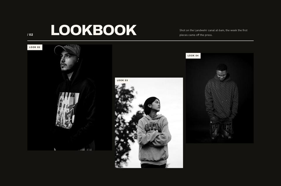 Drop Launch template — Lookbook section