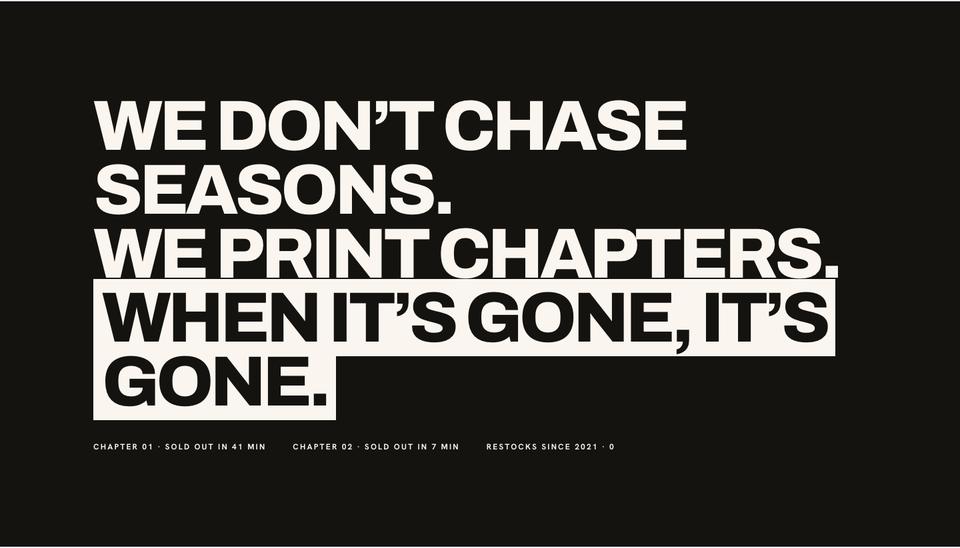 Drop Launch template — Past chapters section