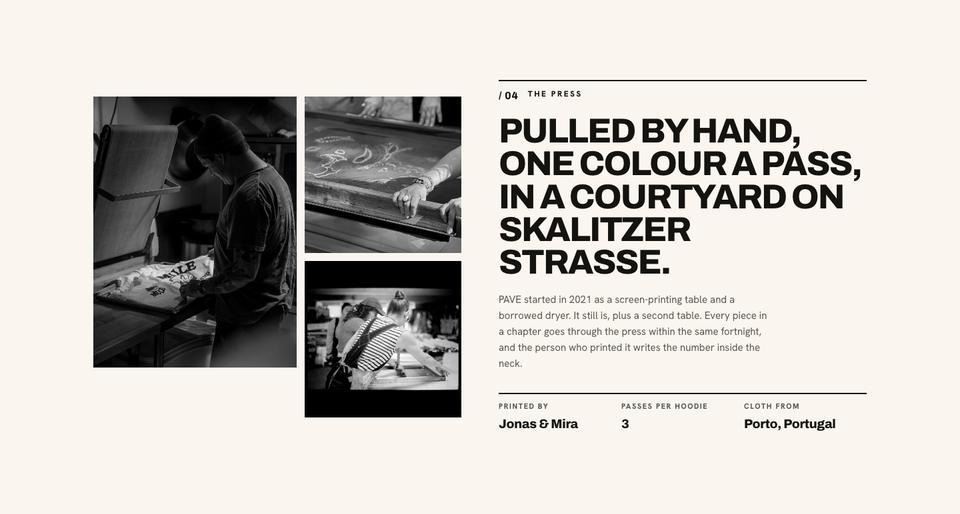 Drop Launch template — The press section