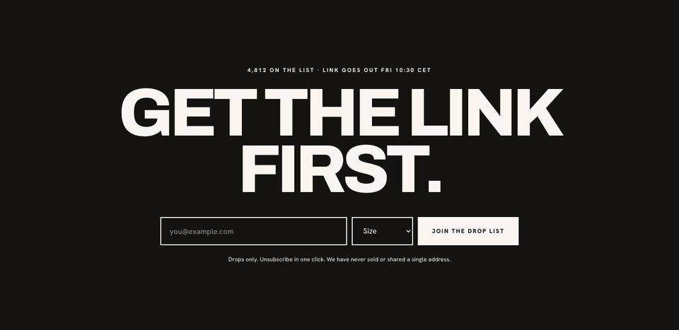 Drop Launch template — Drop list section