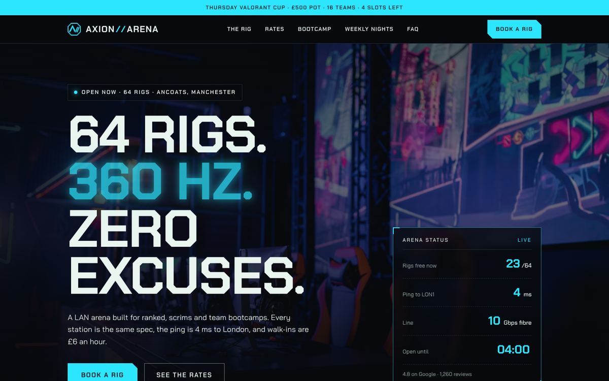Gaming landing page template