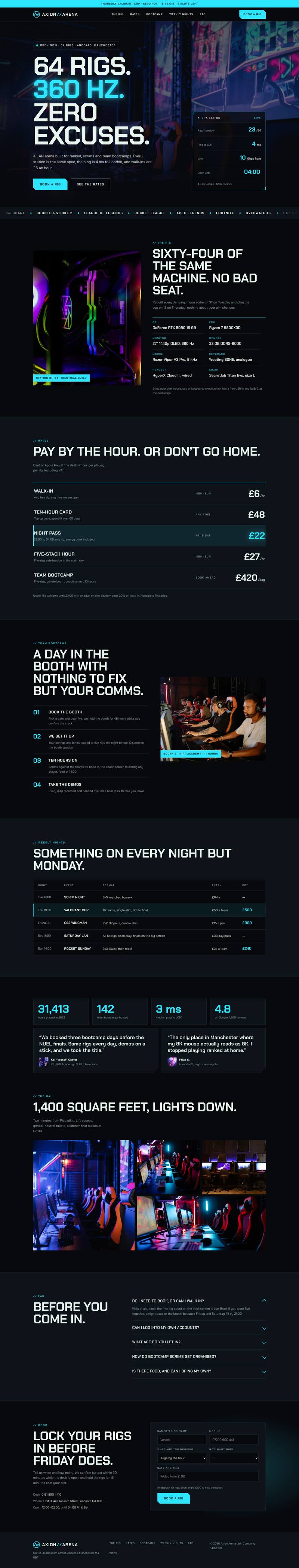Gaming template, the whole page on desktop