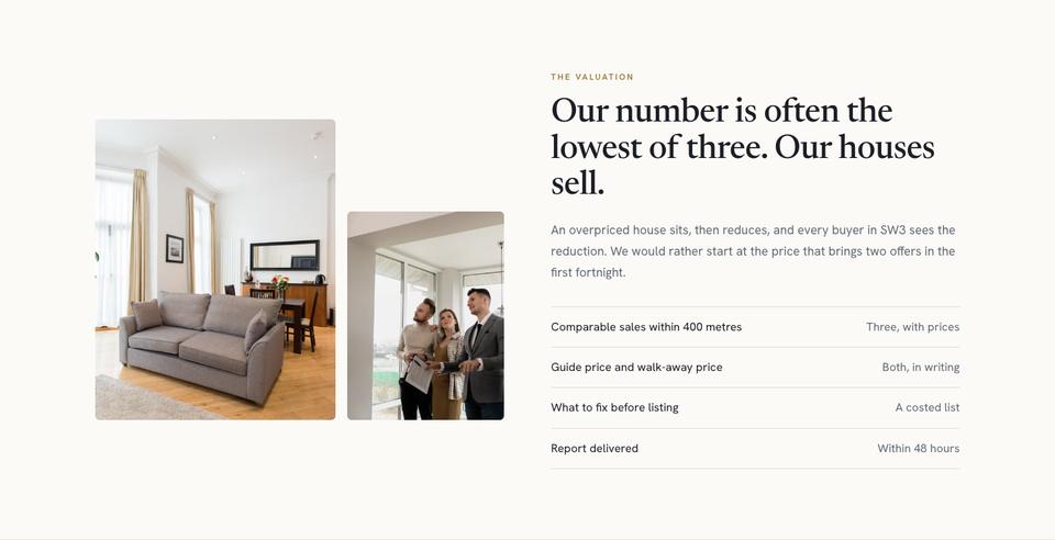 Estate Agency template — The valuation section