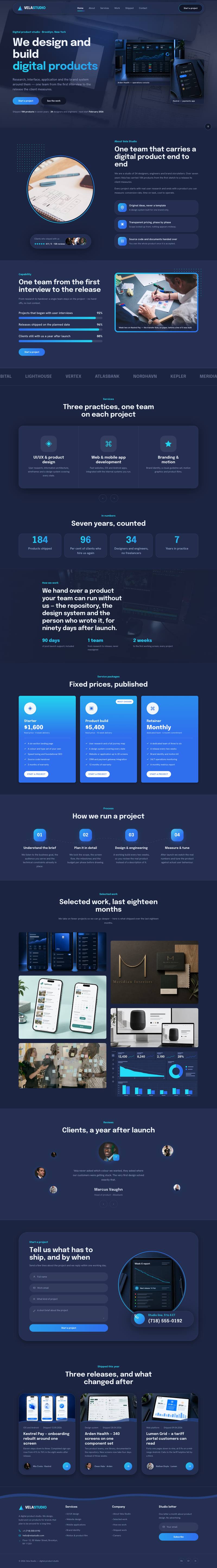 Digital Studio template, the whole page on desktop