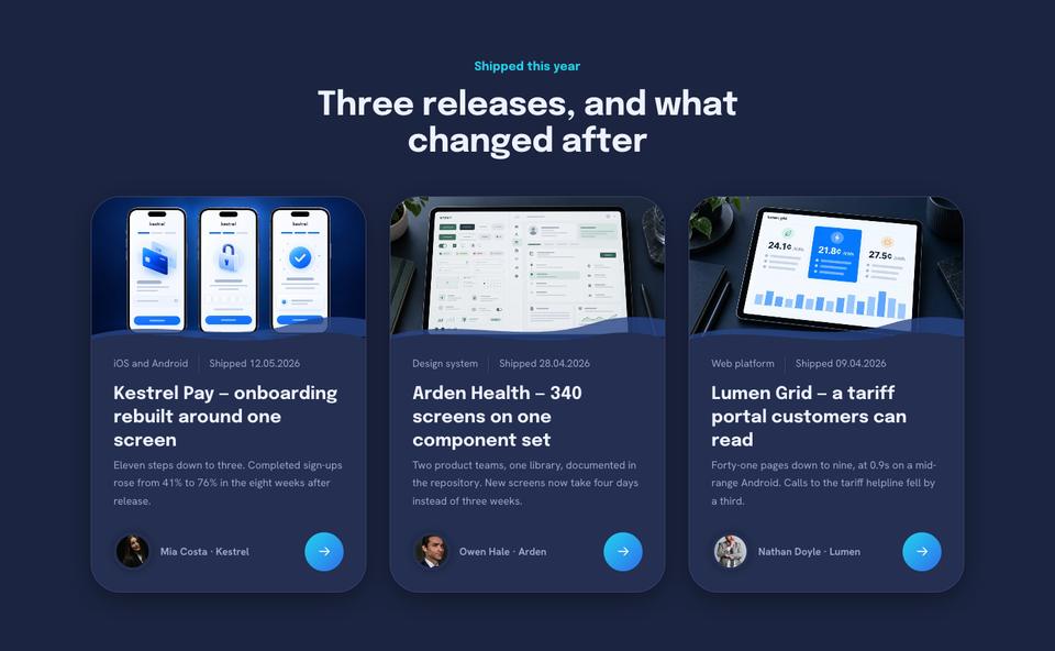 Digital Studio template — Shipped this year section