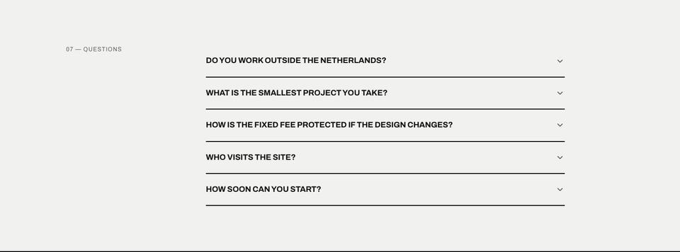 Swiss Grid template — Questions section