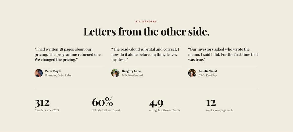 Broadsheet Editorial template — III. Readers section