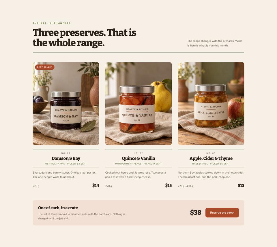 Small-Batch Craft template — The jars section