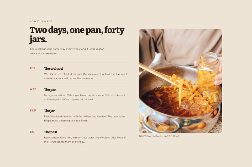 Small-Batch Craft template — How it is made section