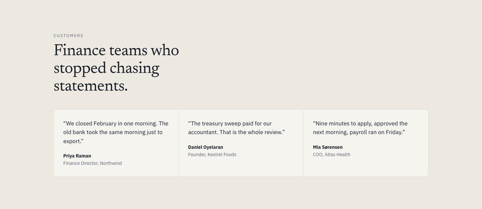 Quiet Ledger template — Customers section