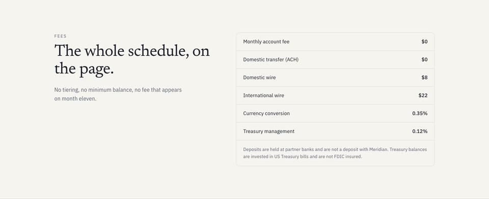 Quiet Ledger template — Fees section