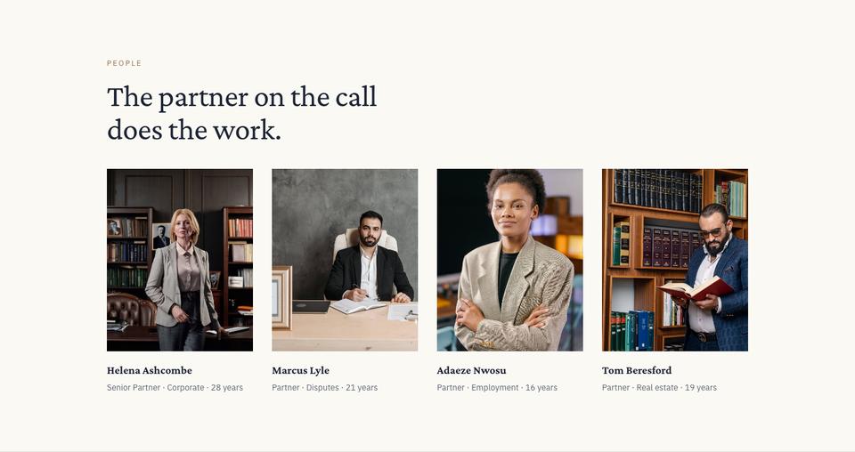 Counsel Practice template — People section