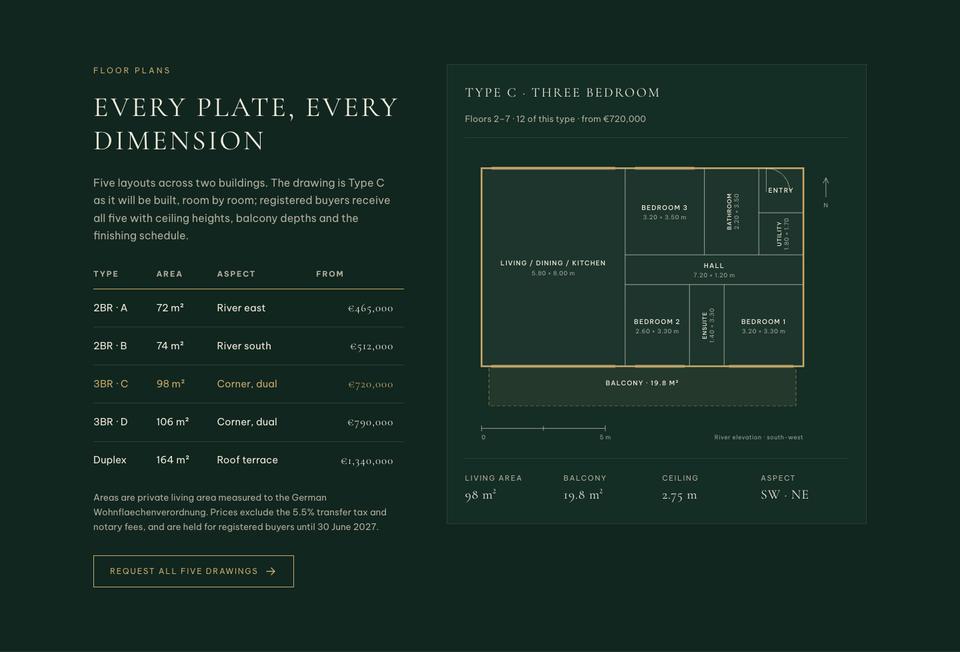 Residence Launch template — Floor plans section