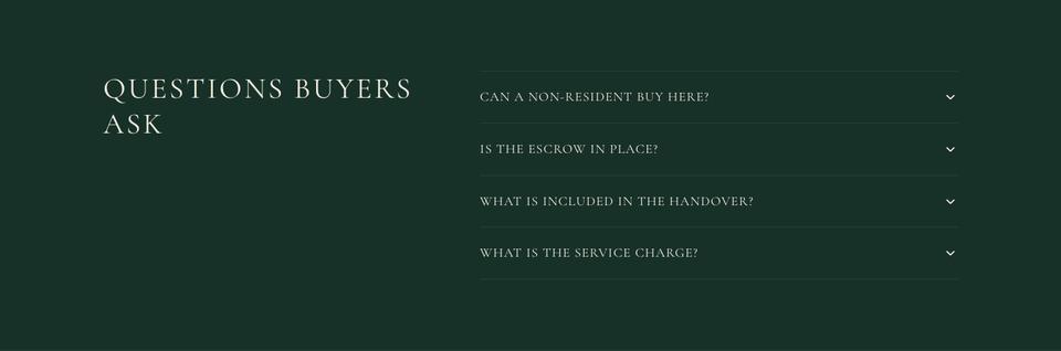 Residence Launch template — Questions section