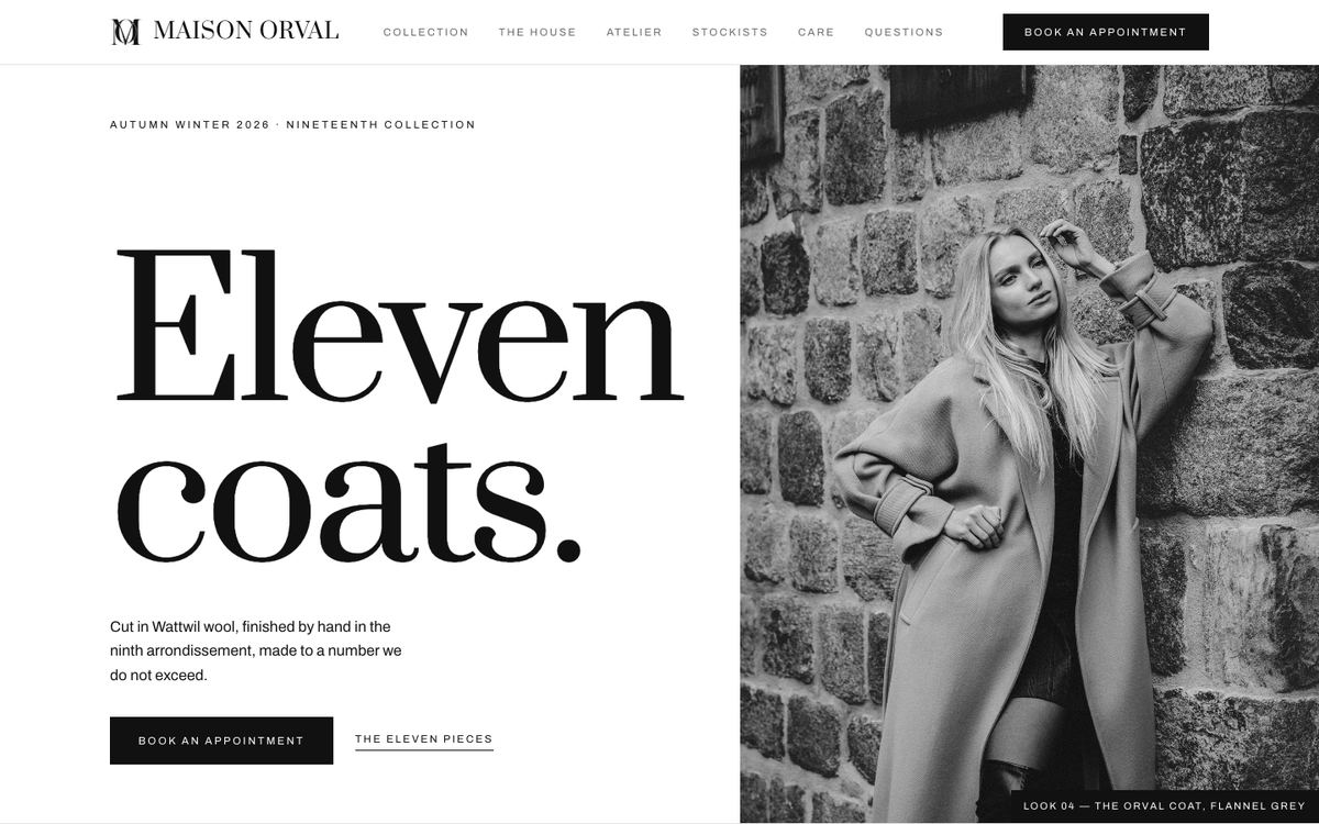 Maison Monochrome landing page template