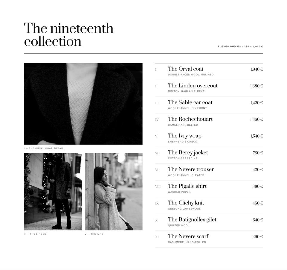 Maison Monochrome template — Collection section