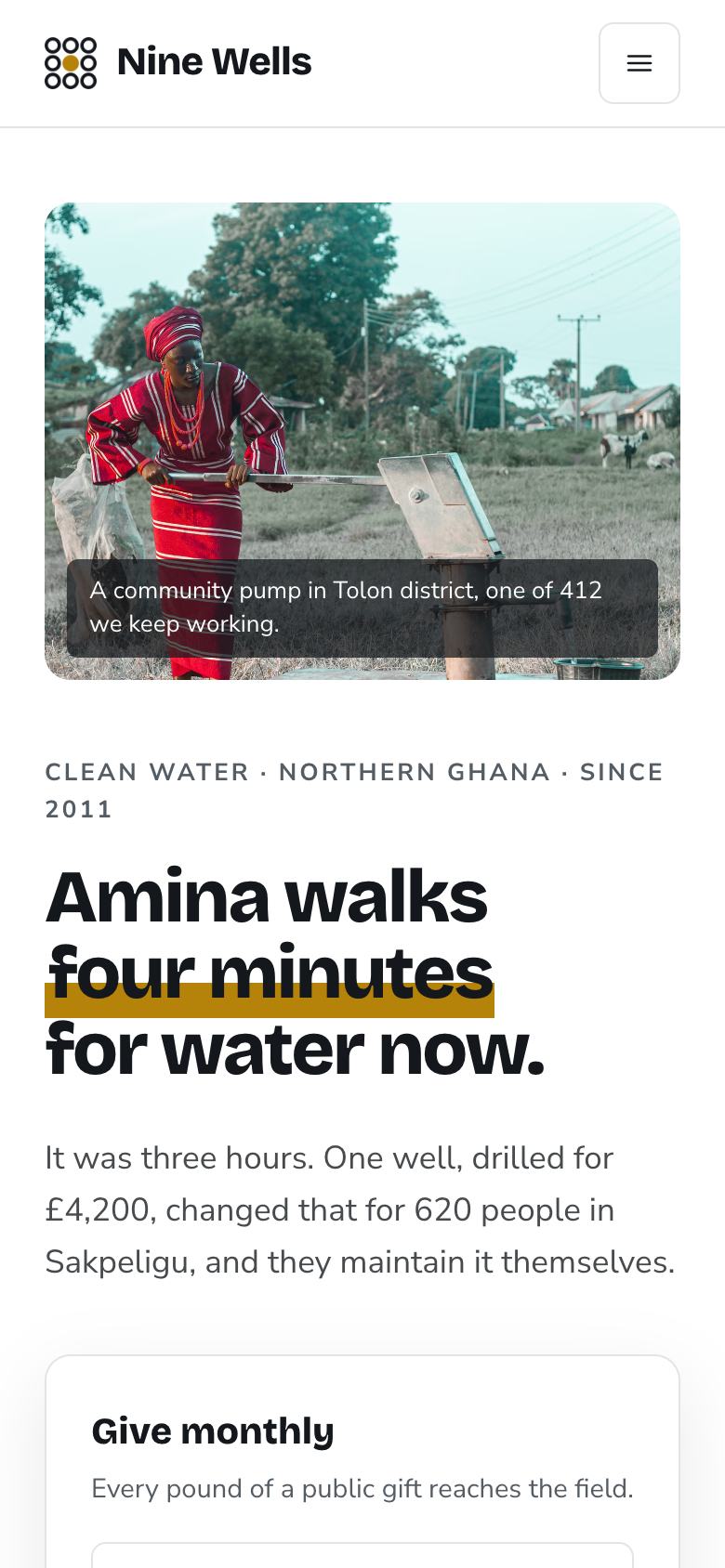 Cause Appeal landing page template on a phone