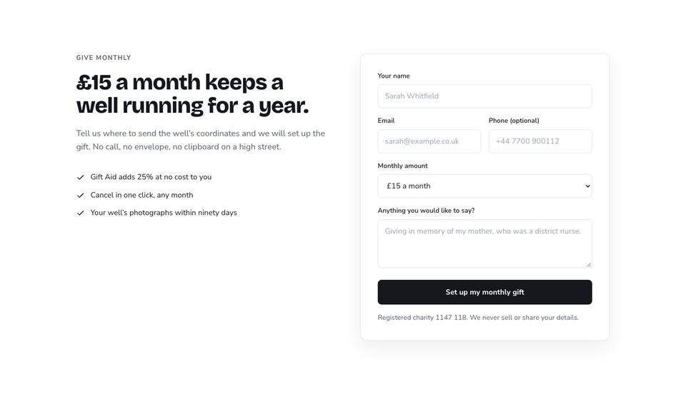 Cause Appeal template — Give monthly section