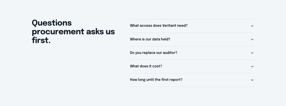 Compliance Trust Page template — Questions section