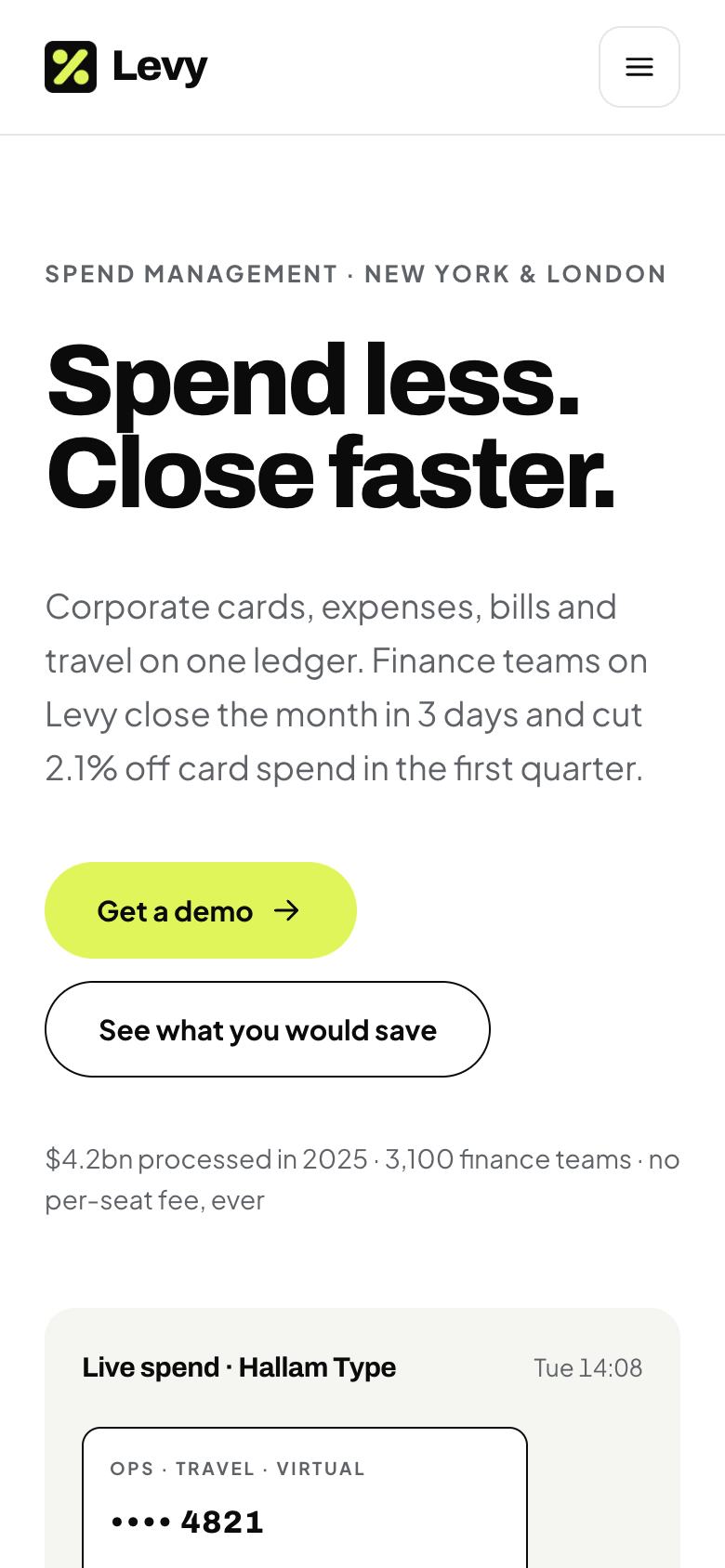Lime Ledger template on a phone