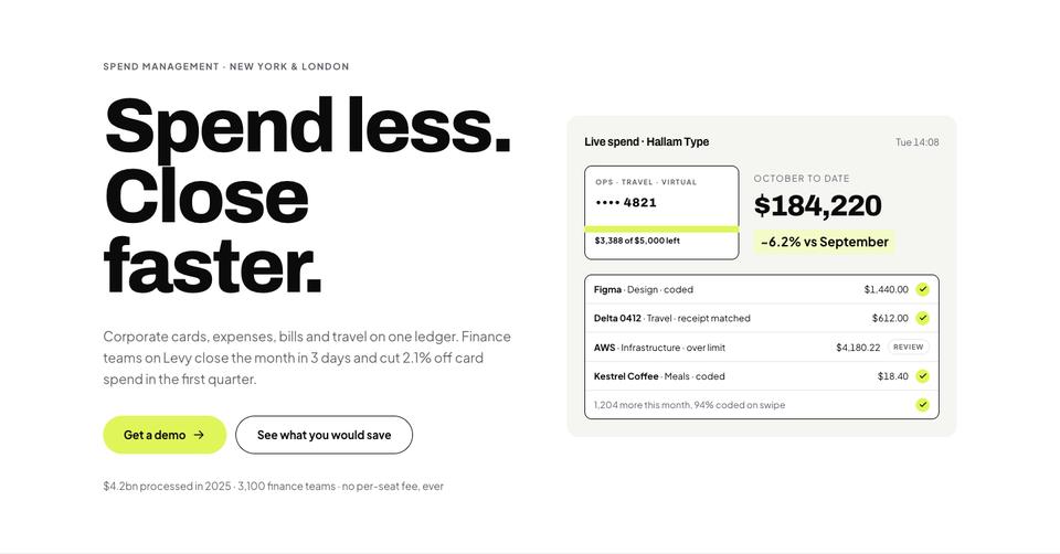 Lime Ledger template — Hero section