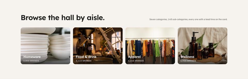 Wholesale Marketplace template — Categories section