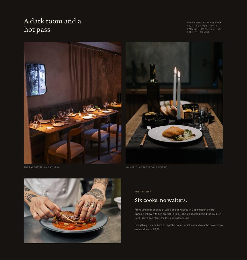 Chef's Table template — The room section