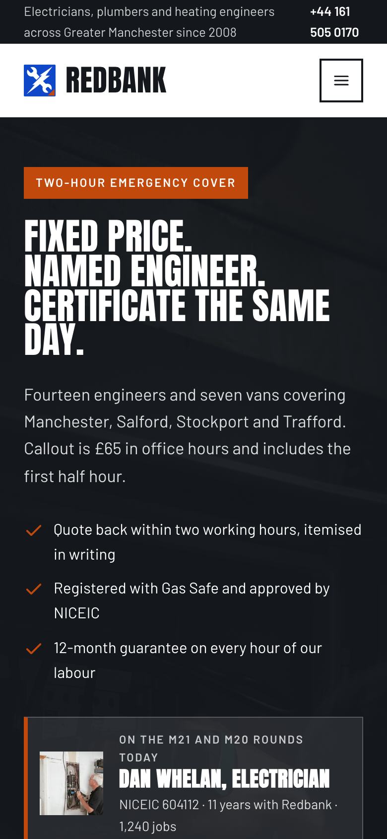 Trade Shopfront template on a phone