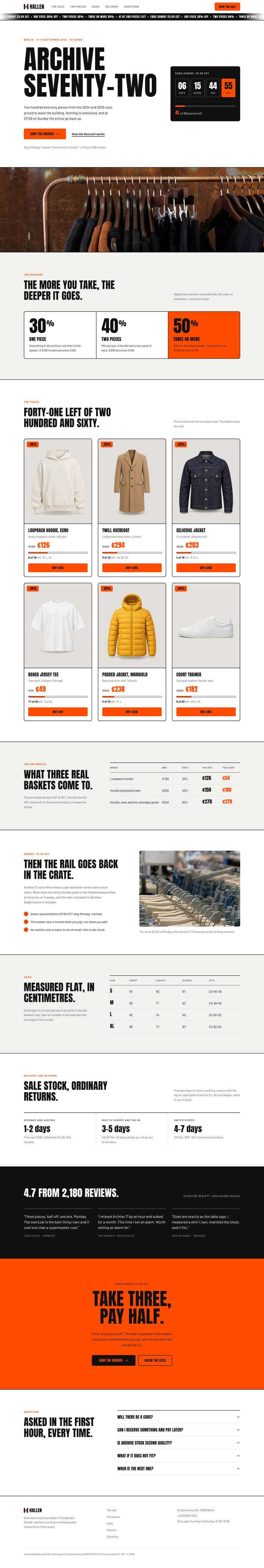Dated Flash Sale template, the whole page on desktop